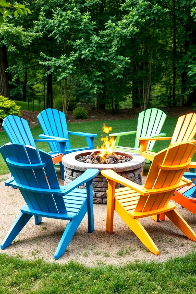 Folding Adirondack Chairs for Space Saving Design - 25 Fire Pit Chair Ideas