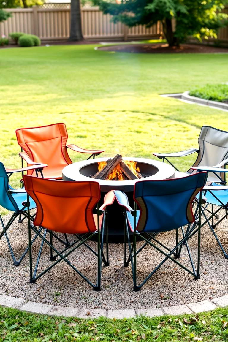 Folding Chairs for Easy Setup - 25 Fire Pit Seating Ideas