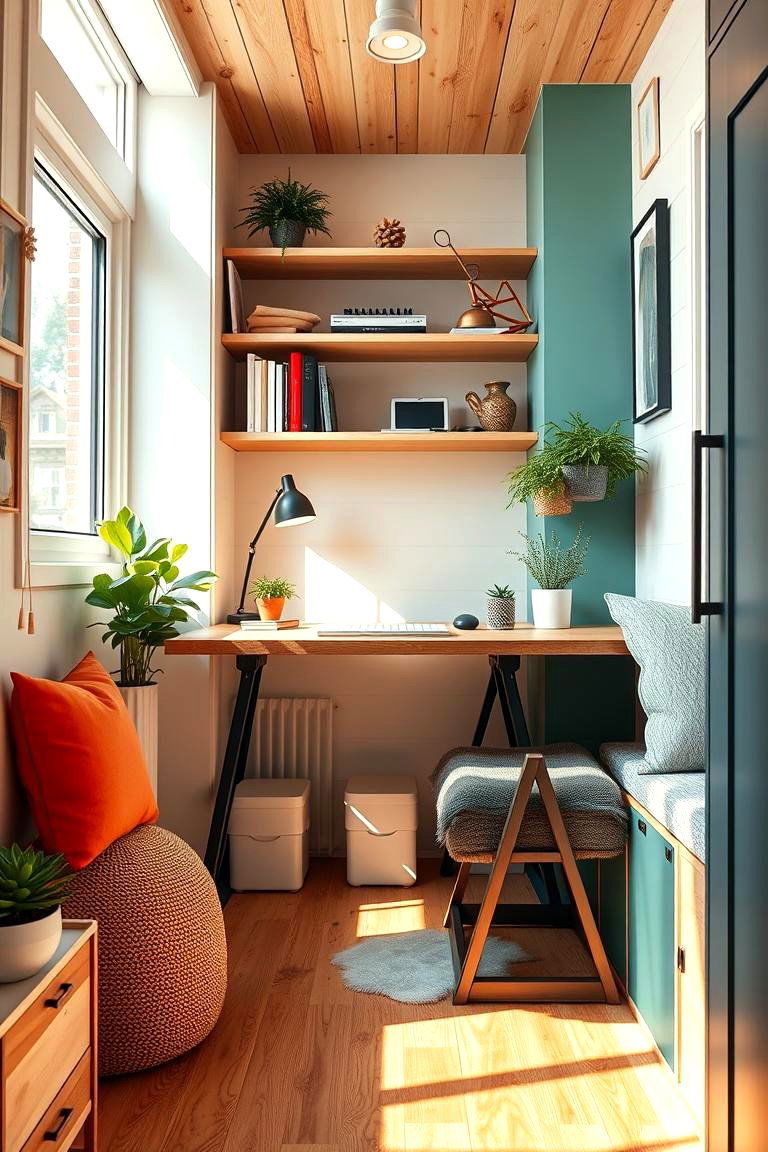 Folding Desks for Compact Workspaces - 25 Tiny House Design Ideas