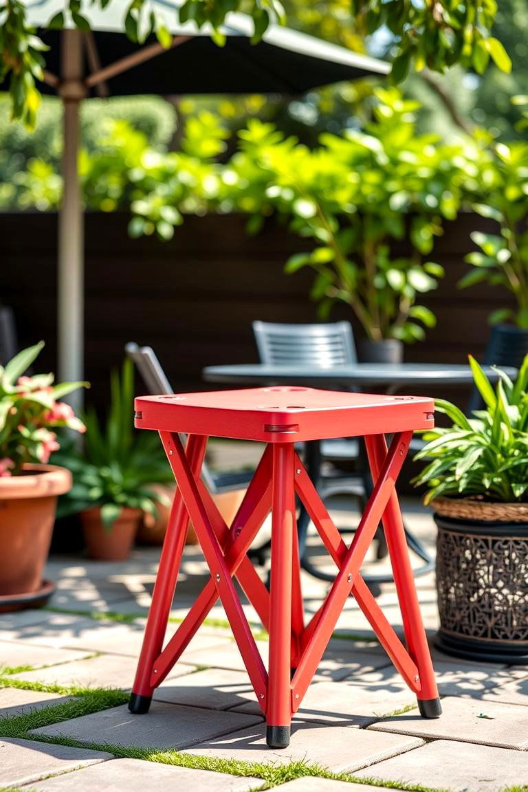 Folding Garden Stool for Portable Seating - 25 Garden Seating Ideas