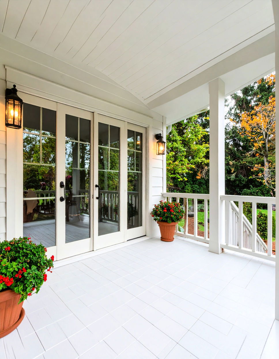 Folding Glass Doors for Flexibility Three Season Porch Ideas