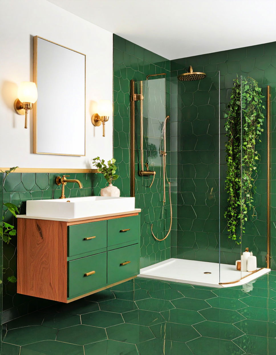 Forest Green Bathroom Tiles