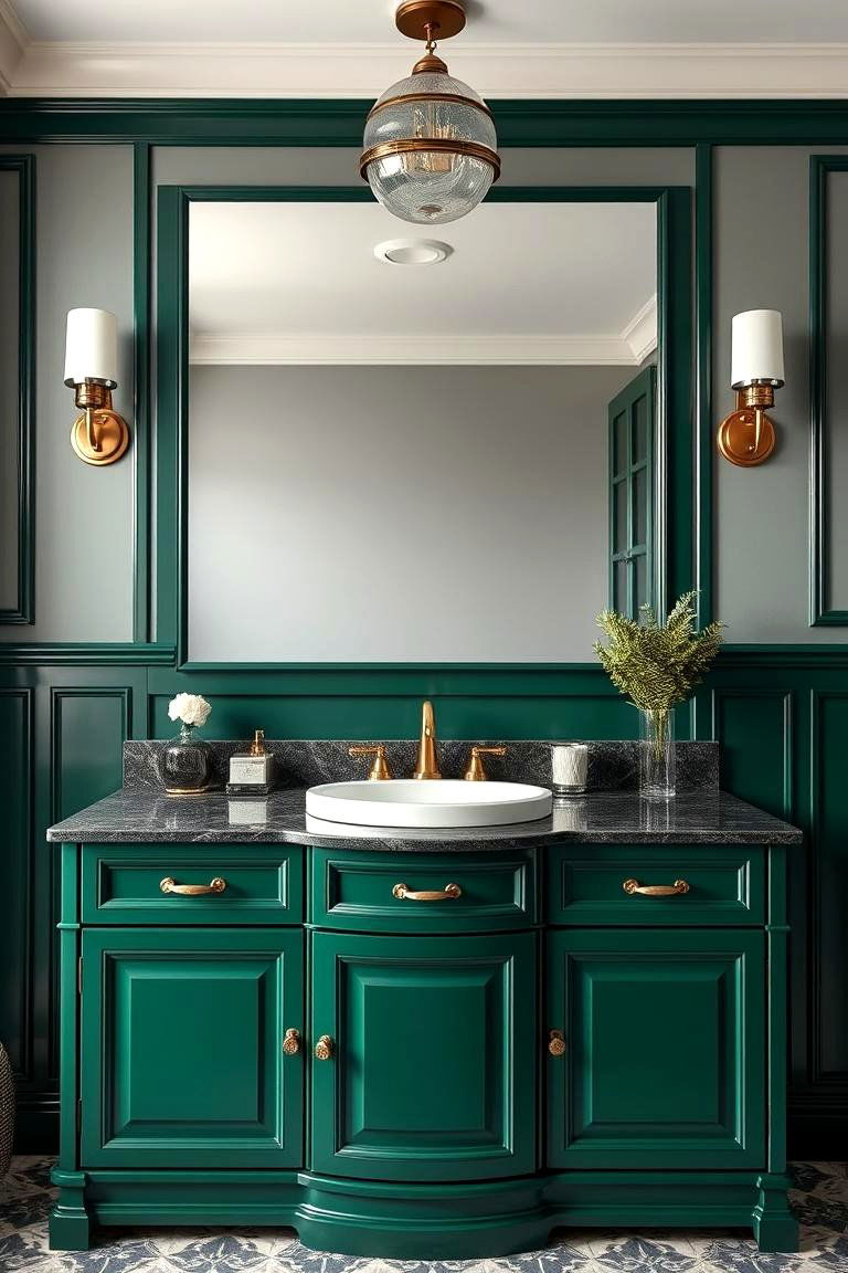 Forest Green Bathroom Vanity for a Classic Look - 25 Forest Green Bathroom Ideas