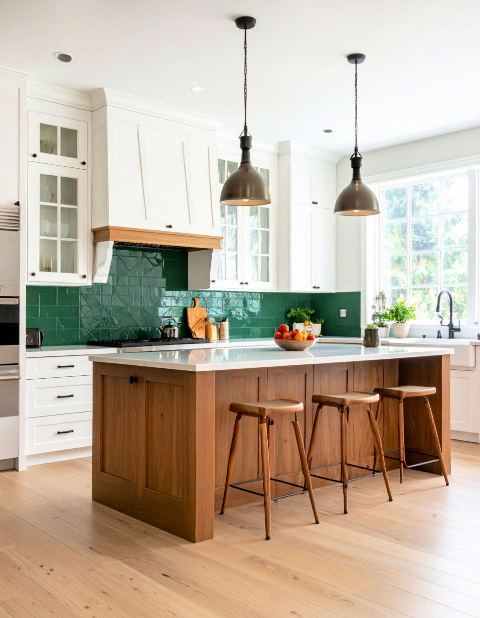Forest Green Kitchen Backsplash