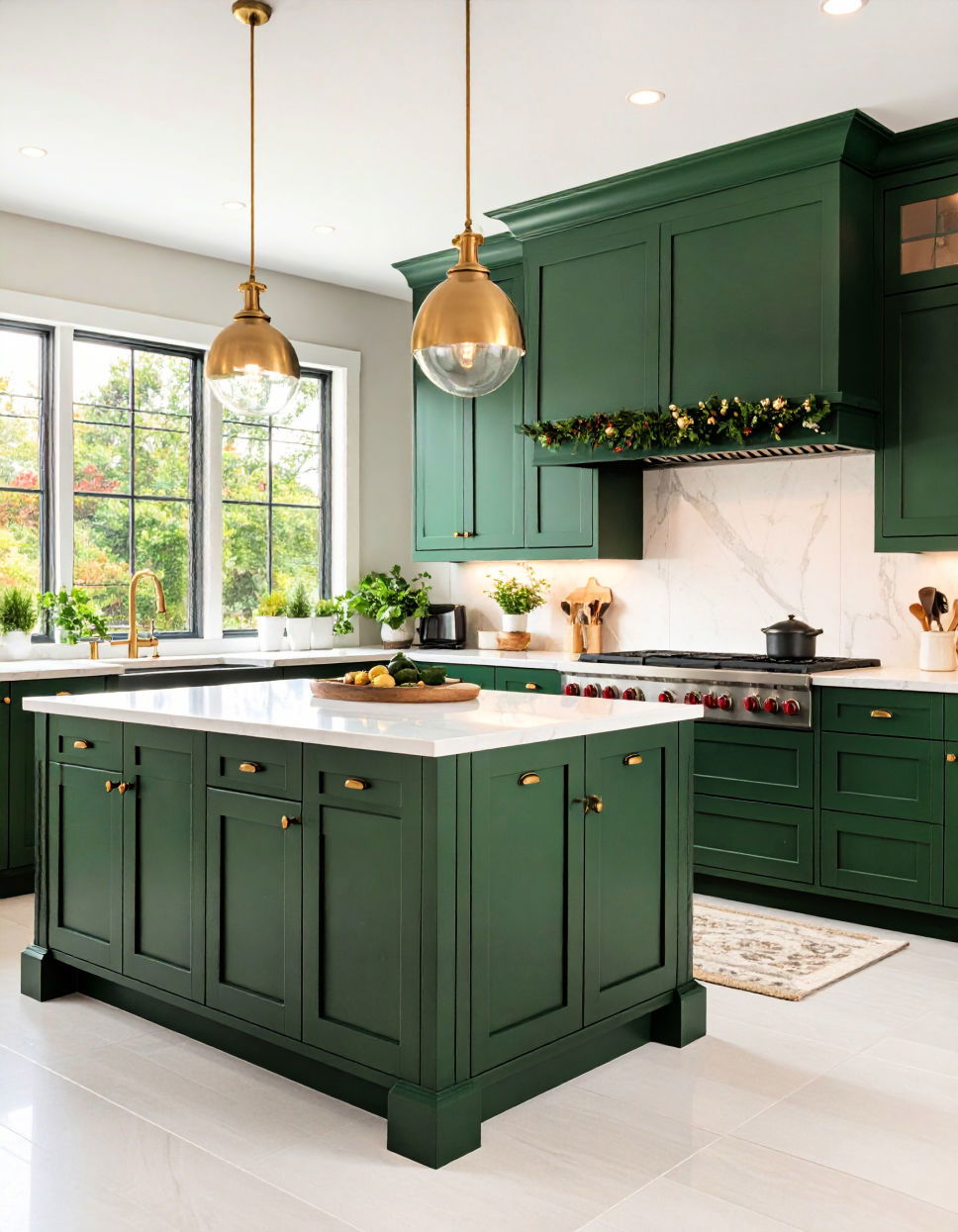 Forest Green Kitchen Cabinets