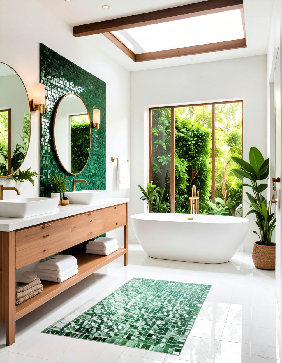 Forest Green Mosaic Backsplash