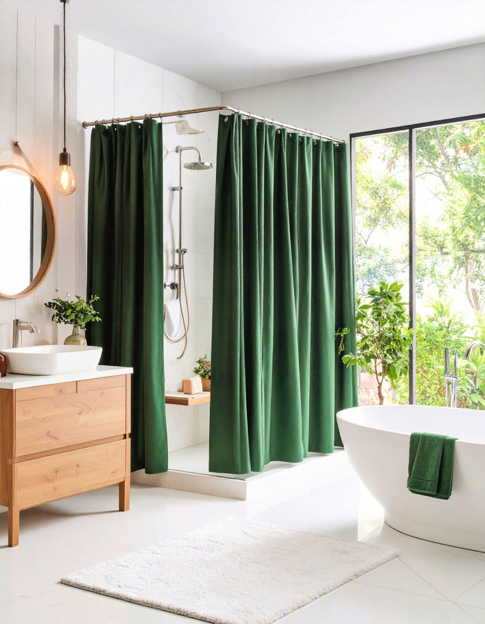 Forest Green Shower Curtains