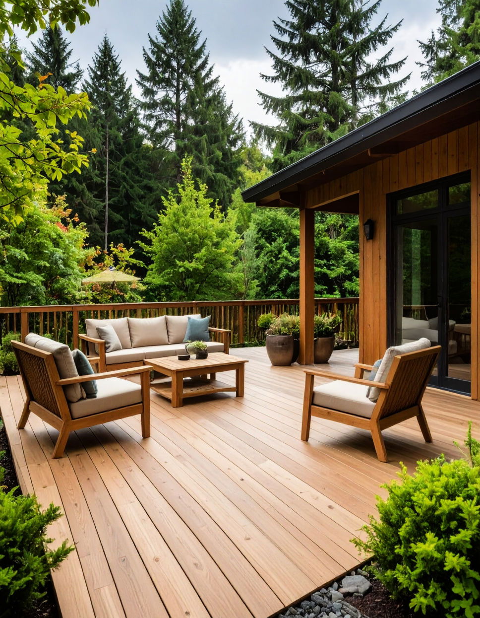 Forest Green and Tan Two Tone Deck Color Schemes