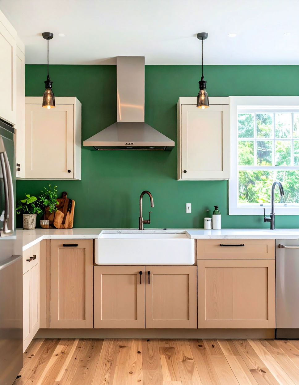 Forest Green as a Feature Wall