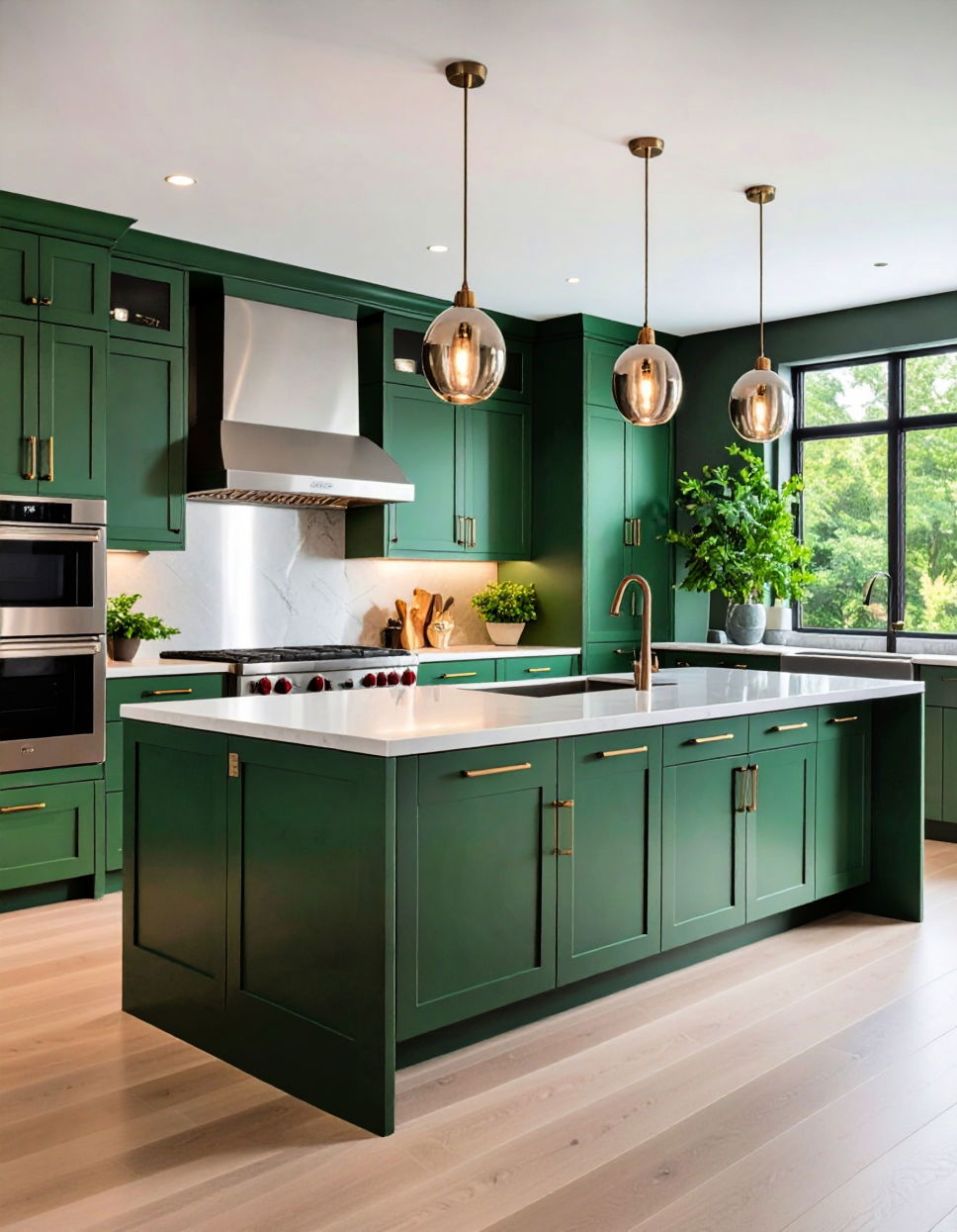 Forest Green with Polished Stainless Steel