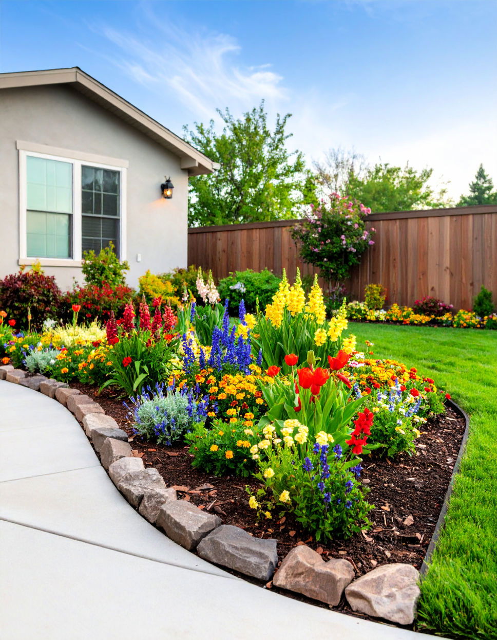 Formal Flower Bed with Symmetrical Design