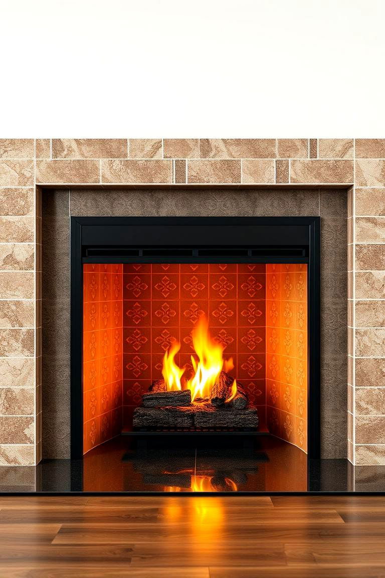 Frame the Fireplace with Surround Tiles - 25 Fireplace Decor Ideas