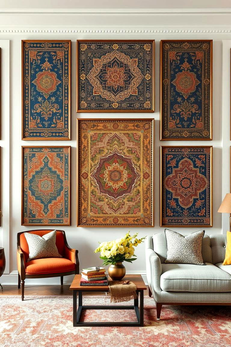 Framed Tapestries and Fabrics - 25 Gallery Wall Ideas
