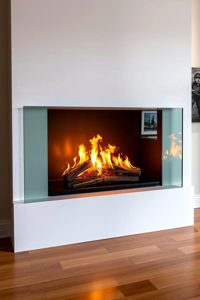 Frameless Glass Surround for a Modern Look - 25 Fireplace Wall Ideas