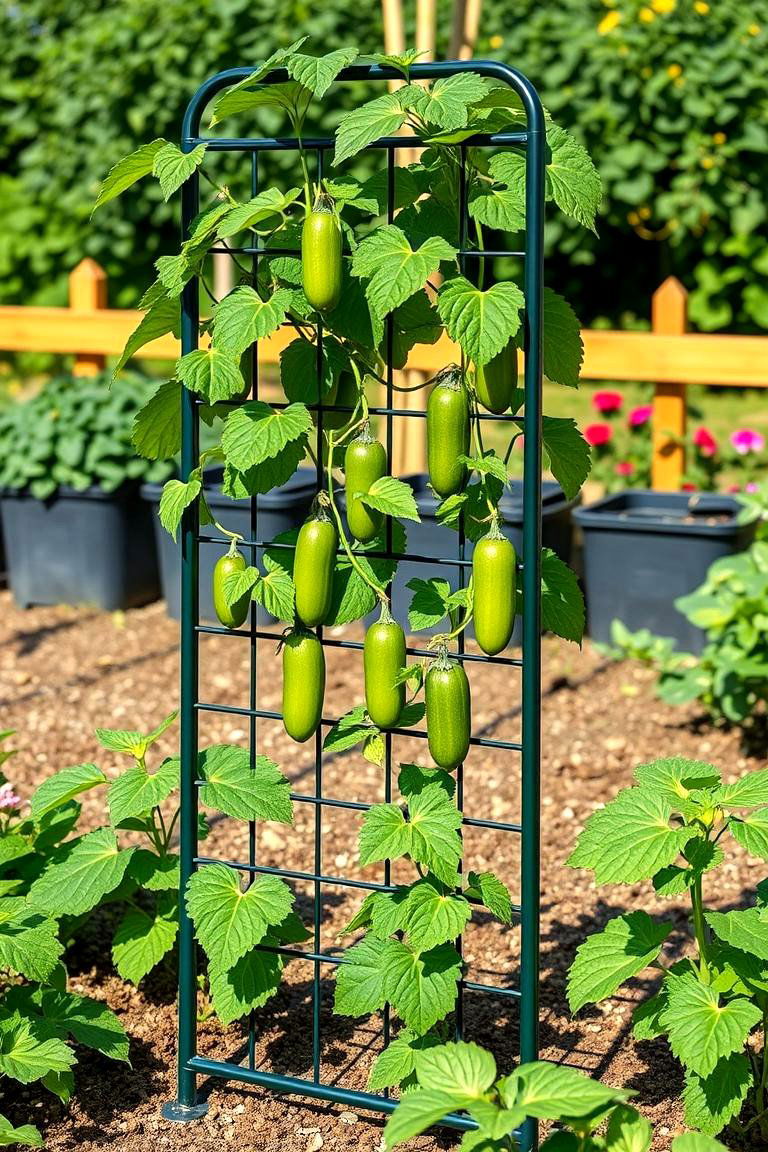 Free Standing Vertical Trellis - 25 Cucumber Trellis Ideas