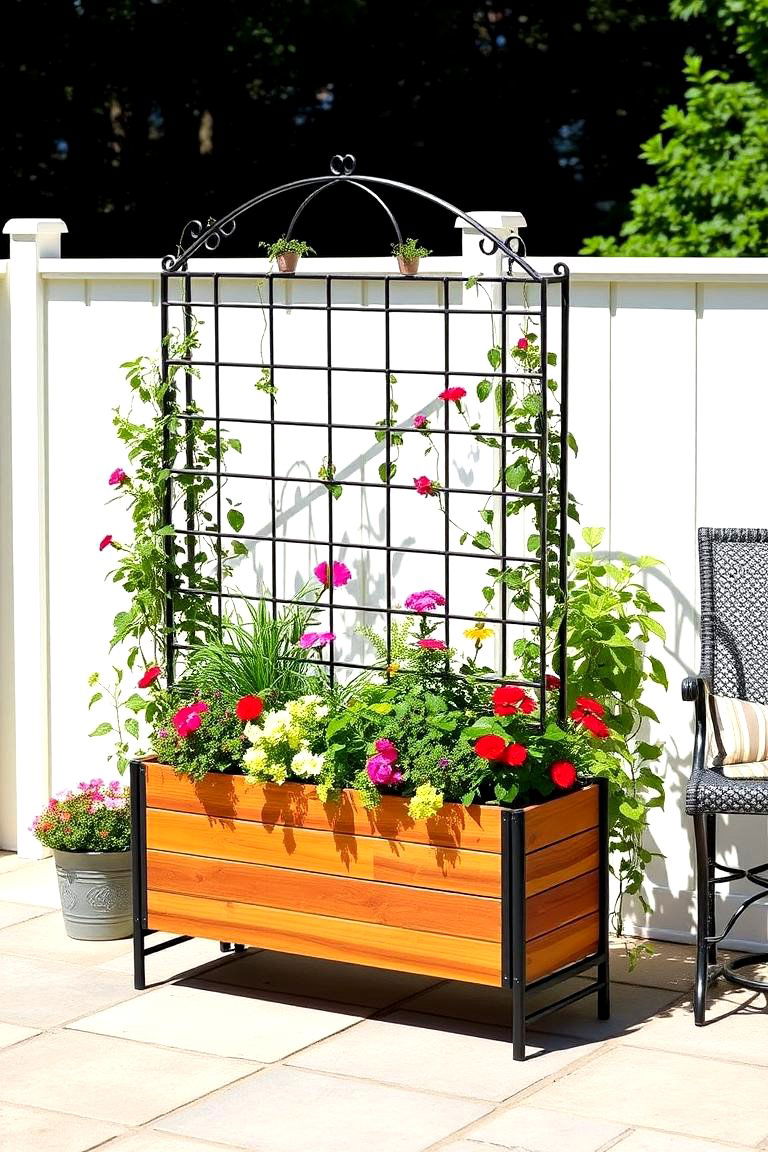 Freestanding Planter Trellis Combination - 25 Trellis Ideas