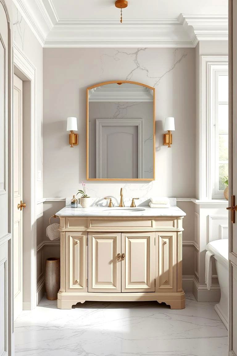 Freestanding Vanity with Marble Top - 25 Traditional Bathroom Ideas