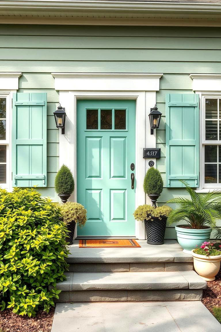 Fresh Mint Green for a Lively Harmonious Look - 25 Exterior House Color Schemes With Sage Green Siding