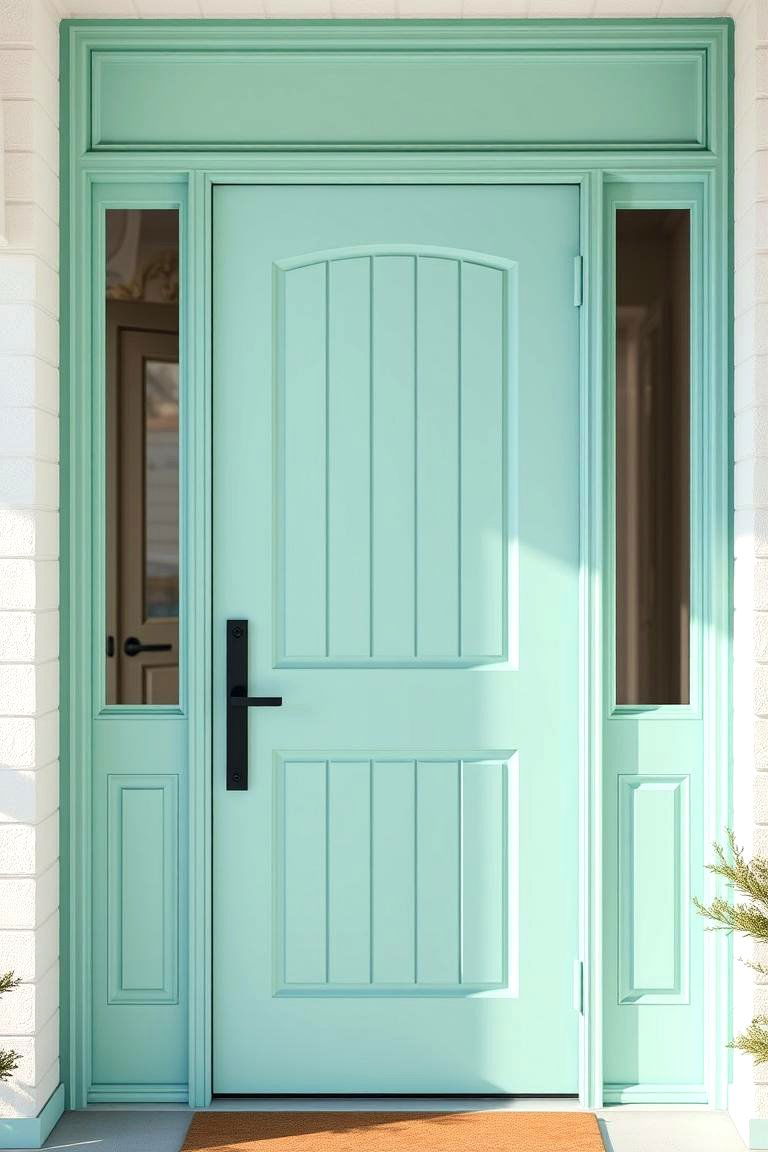 Fresh Mint Green for a Modern Twist - 25 Front Door Color Ideas