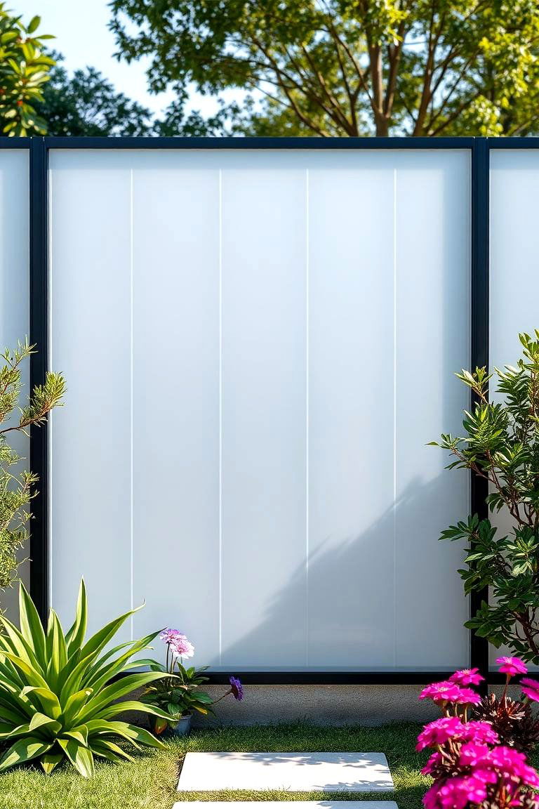 Frosted Glass Effect for Privacy and Style - 25 Fence Painting Ideas