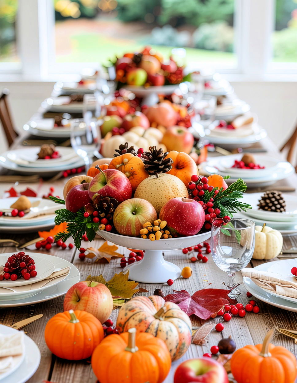 Fruit and Foliage Accents Thanksgiving Table Settings
