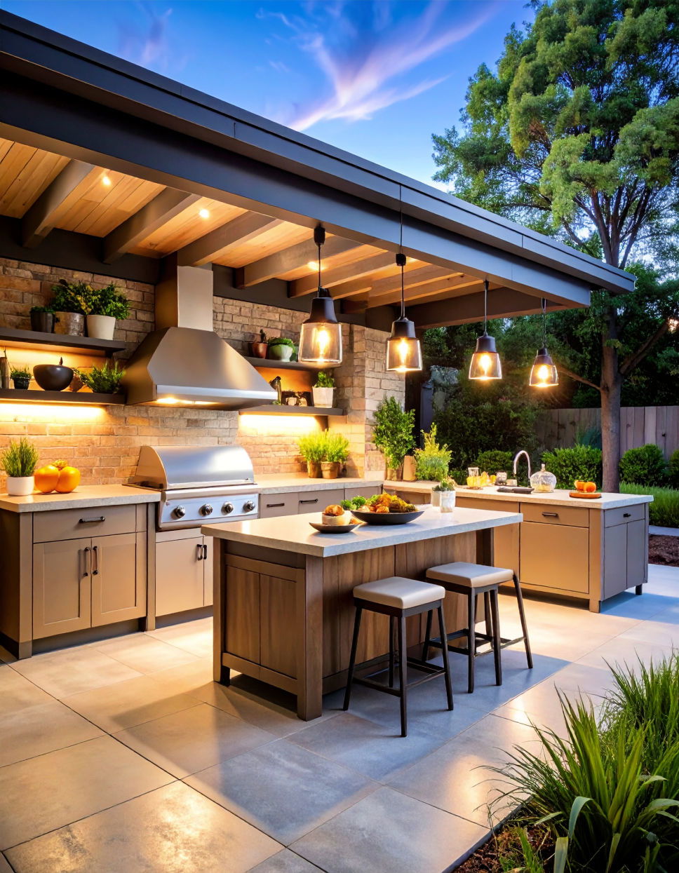 Garage Barbecue and Outdoor Kitchen