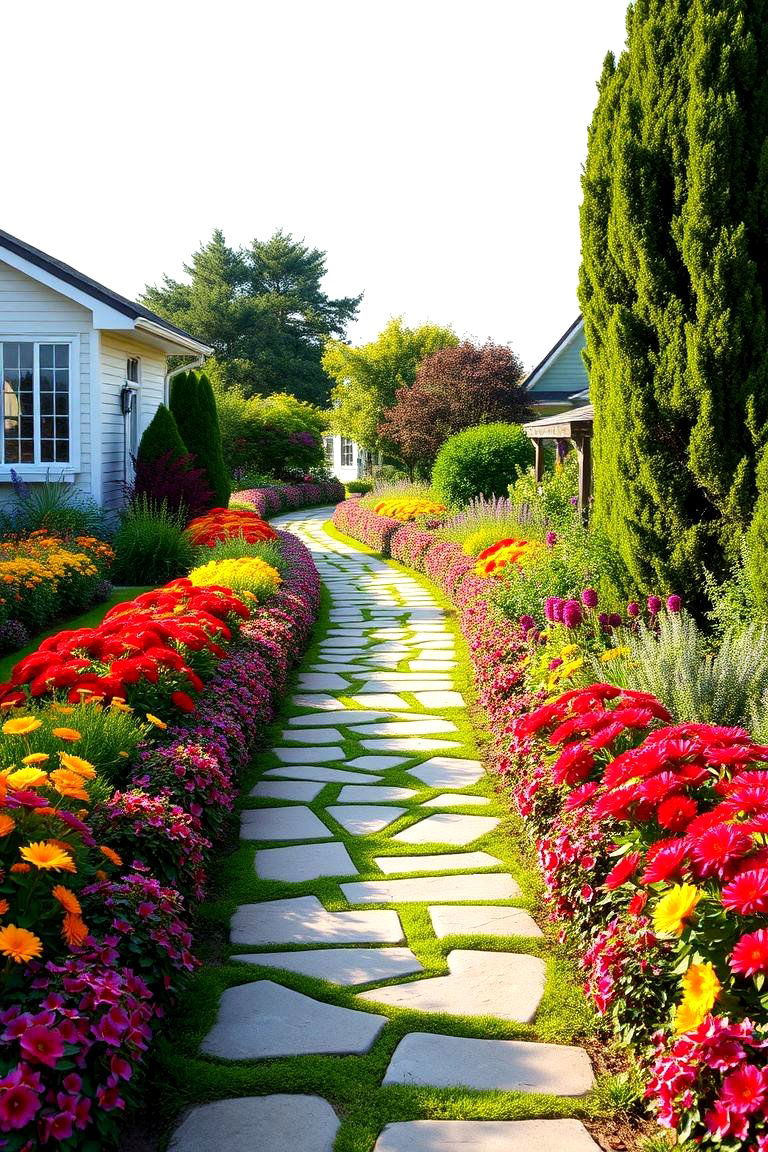Garden Border Walkway - 25 Farmhouse Walkway Ideas