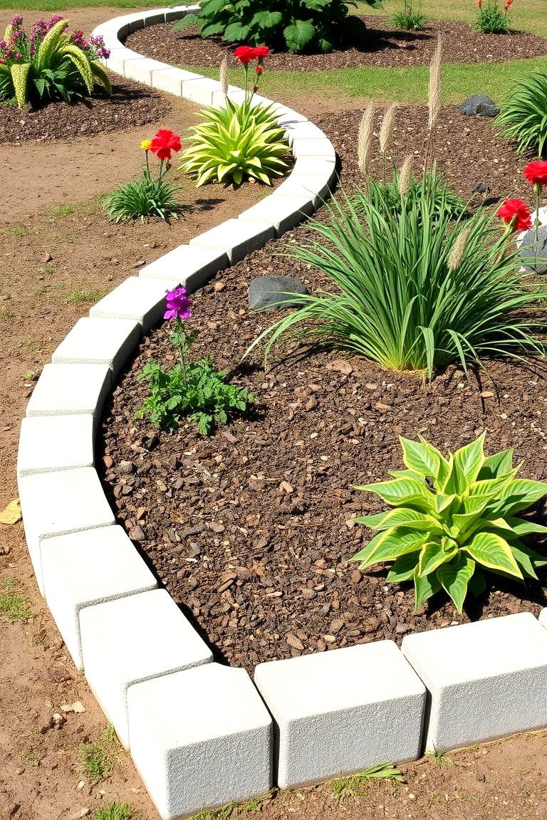 Garden Border - 25 Cinder Block Garden Ideas