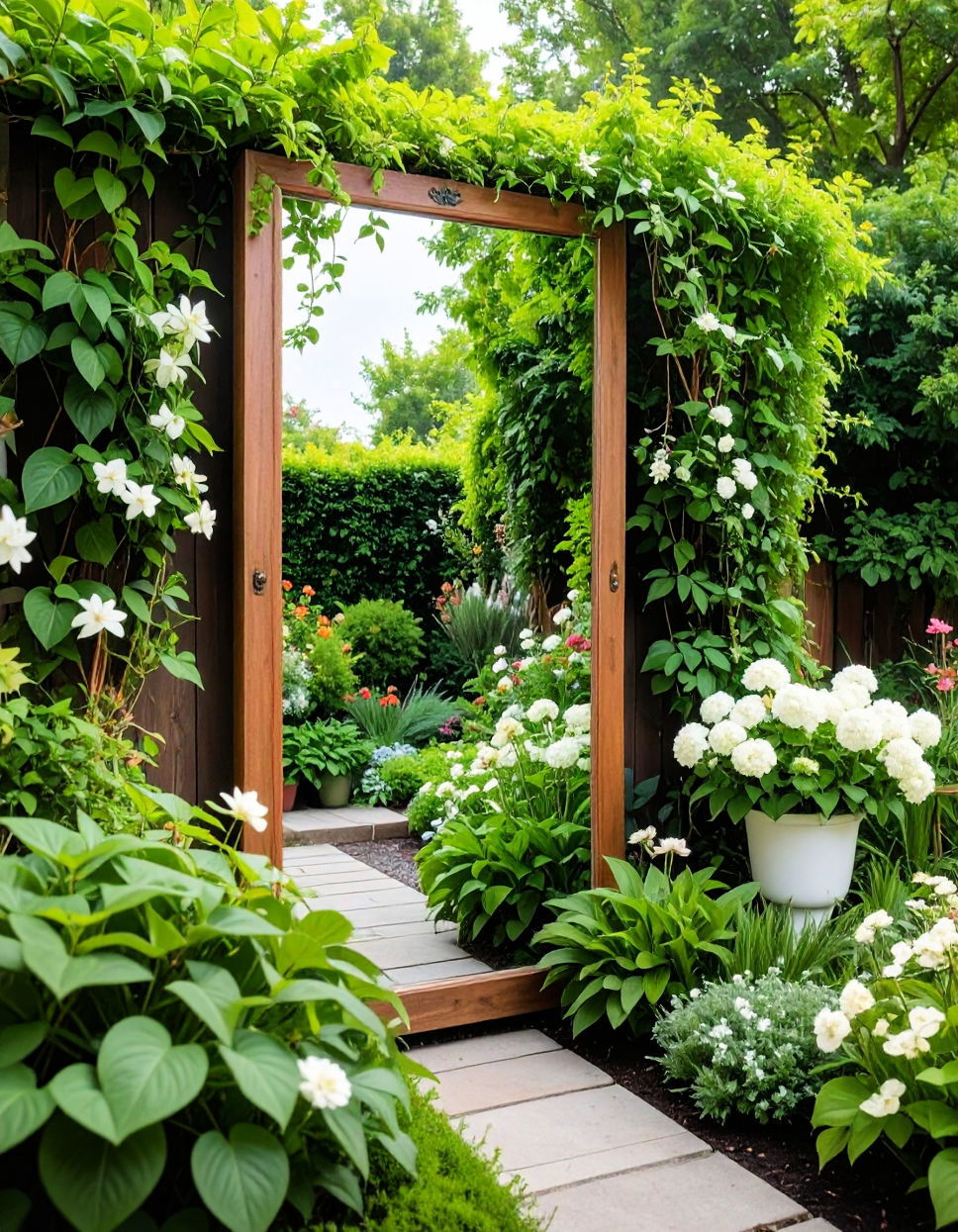 Garden Mirror Centerpiece