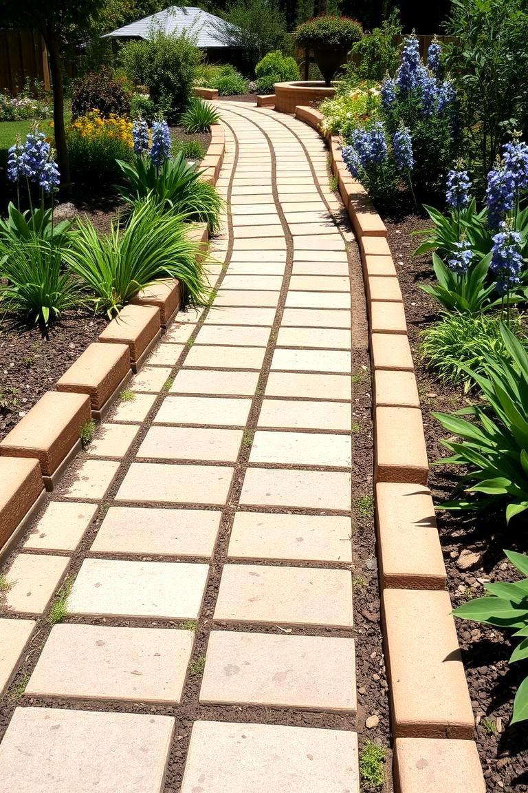 Garden Pathway - 25 Cinder Block Garden Ideas
