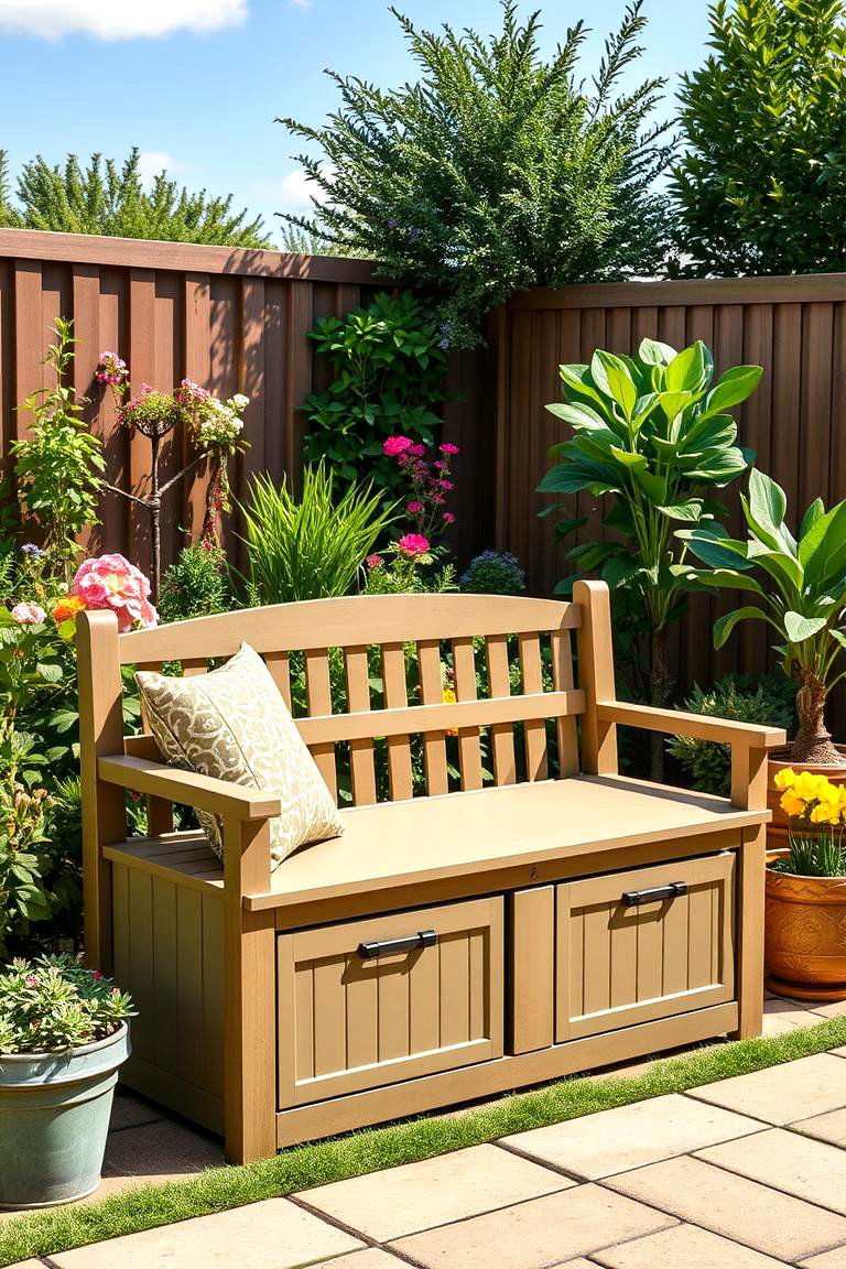 Garden Seat with Storage - 25 Garden Seating Ideas