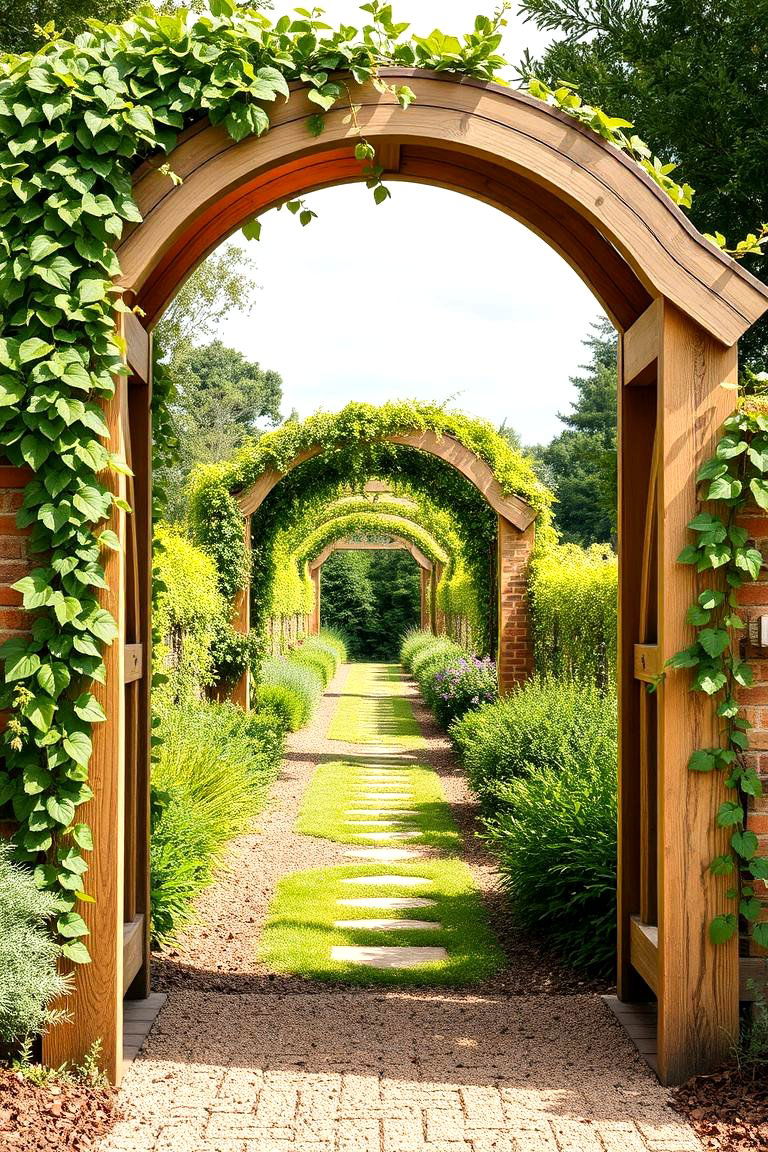 Garden Sleeper Archway - 25 Garden Sleeper Ideas
