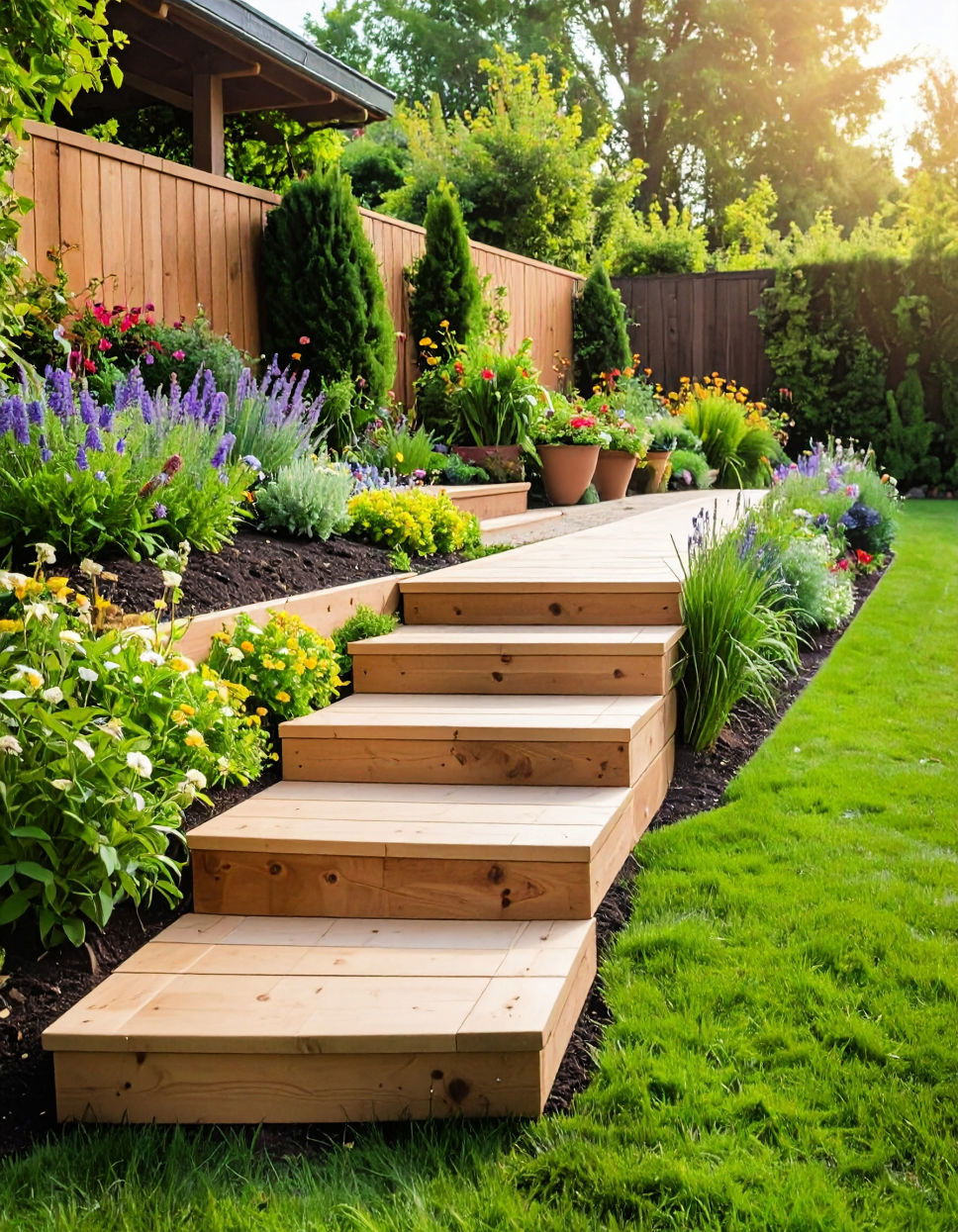 Garden Sleeper Steps Idea