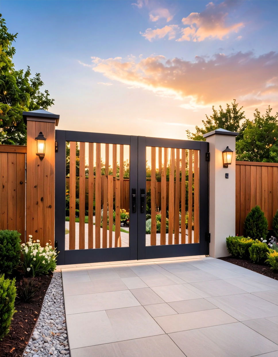 Gate with Hidden Lock for Safety