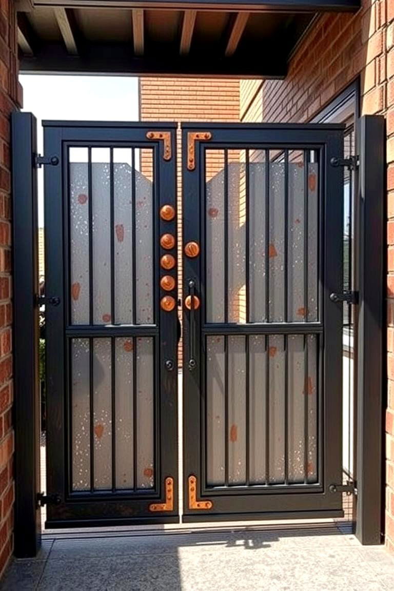 Gate with Industrial Style - 25 Deck Gate Ideas