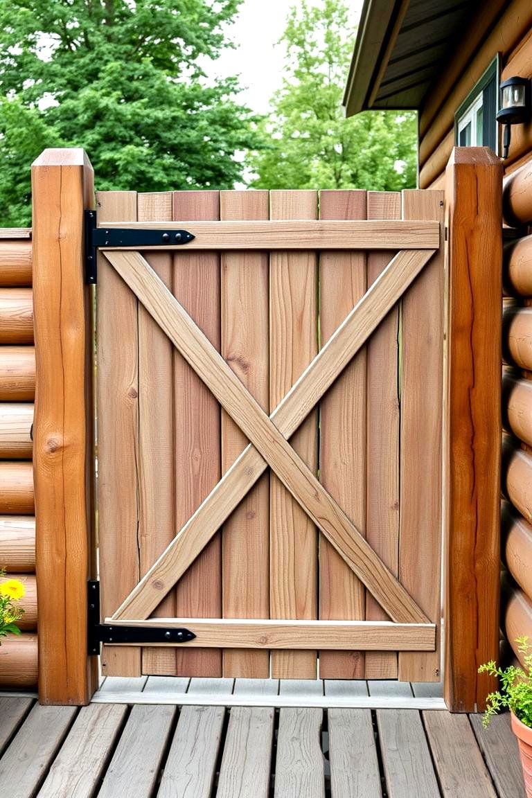 Gate with Rustic Farmhouse Style - 25 Deck Gate Ideas