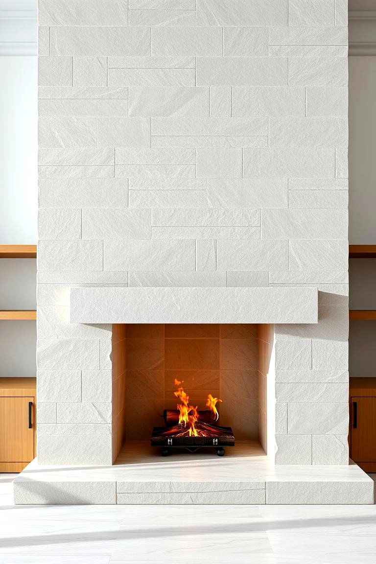 Geometric Stone Fireplace with Clean Lines - 25 Floor-to-Ceiling Stone Fireplace Ideas