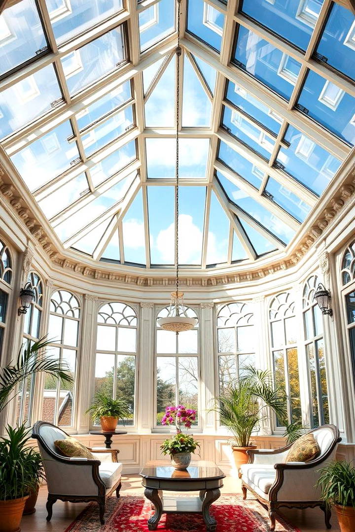 Glass Ceiling Victorian Sunroom - 25 Victorian Sunroom Ideas