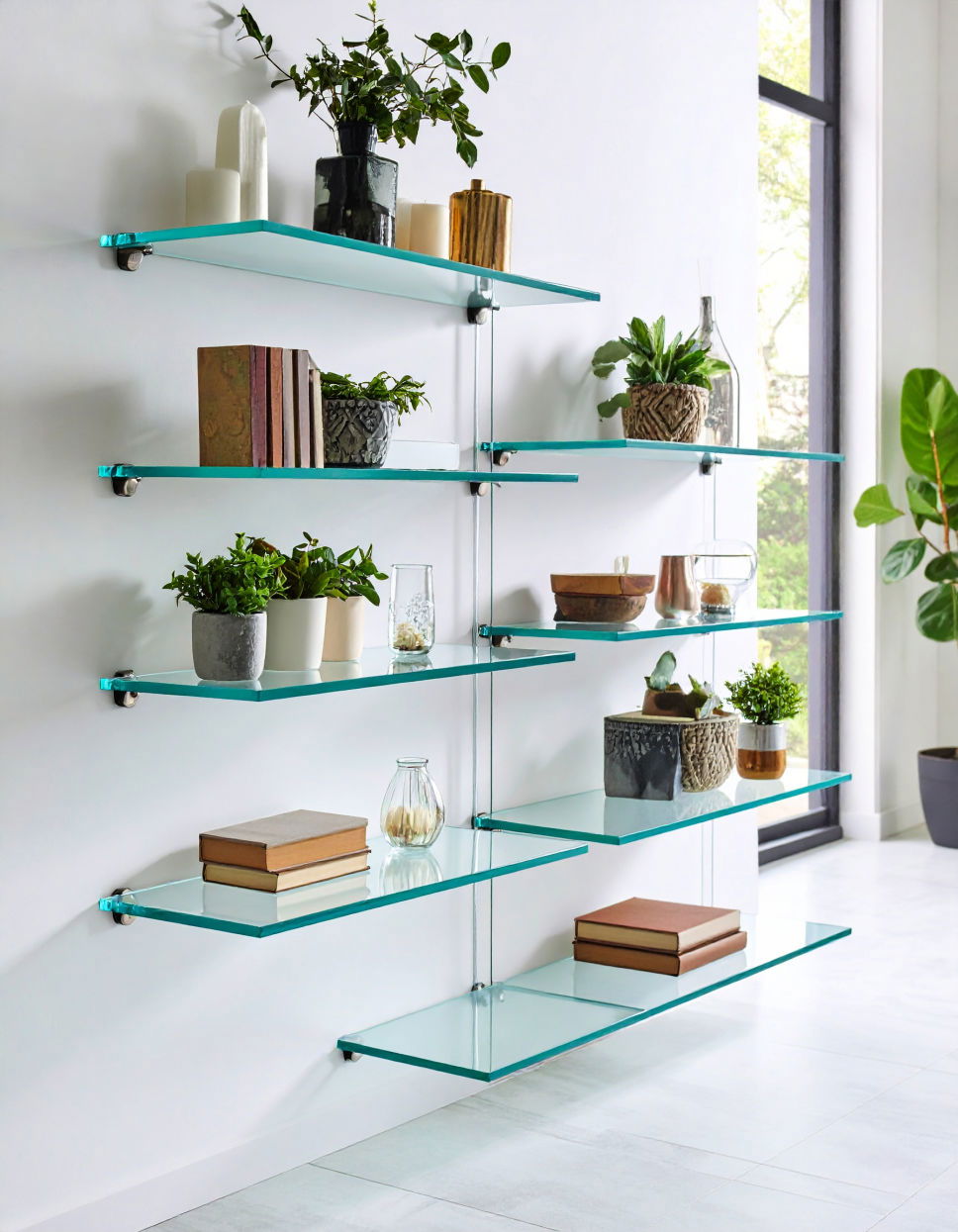 Glass Floating Shelves Idea