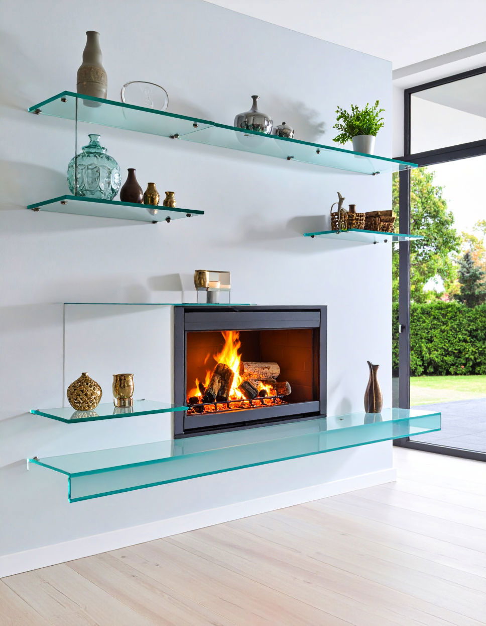 Glass Floating Shelves Idea