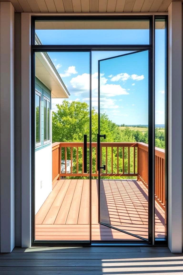 Glass Panel Gate for Unobstructed Views - 25 Deck Gate Ideas