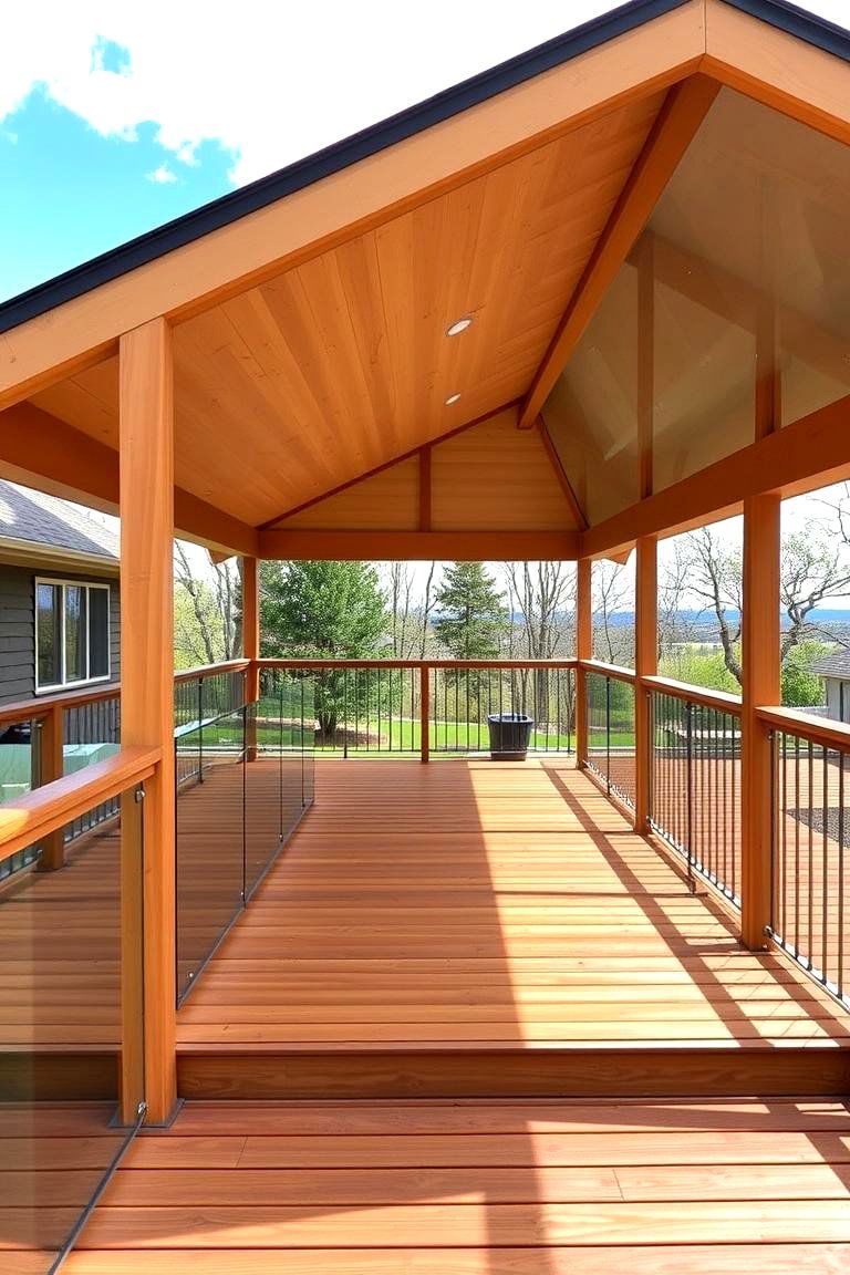 Glass Railings for an Unobstructed View - 25 Covered Deck Ideas