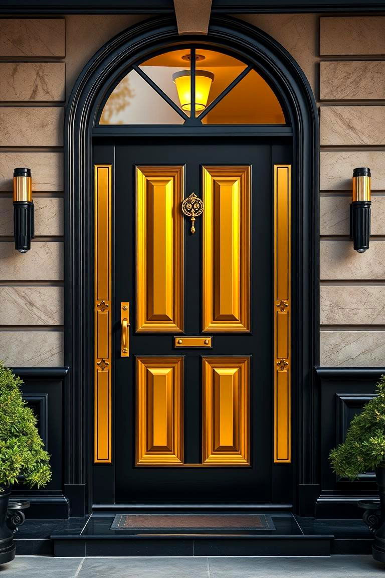 Gleaming Gold for a Luxurious Touch - 25 Front Door Color Ideas