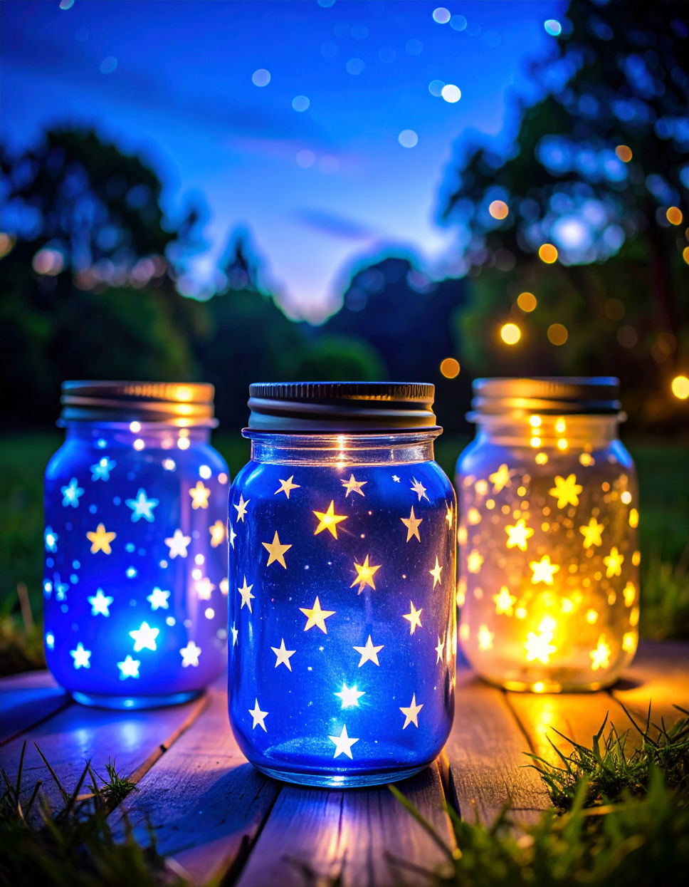Glow in the Dark Painted Mason Jars