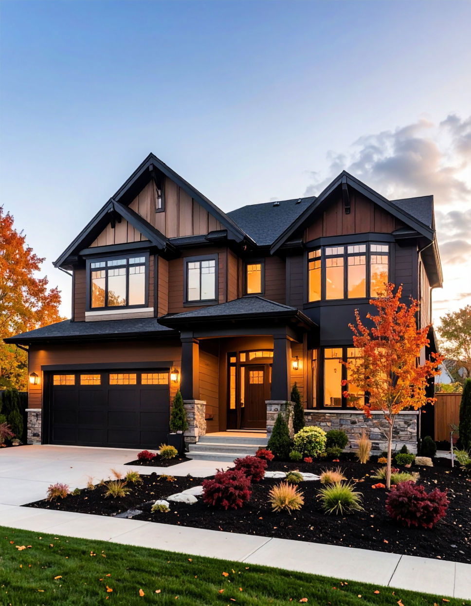 Go Bold with Chocolate Brown and Black Trim Chocolate Brown House Exterior Ideas
