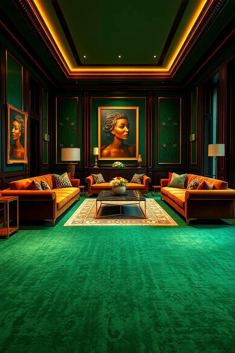 Go for a Bold Look with Emerald Green Carpets