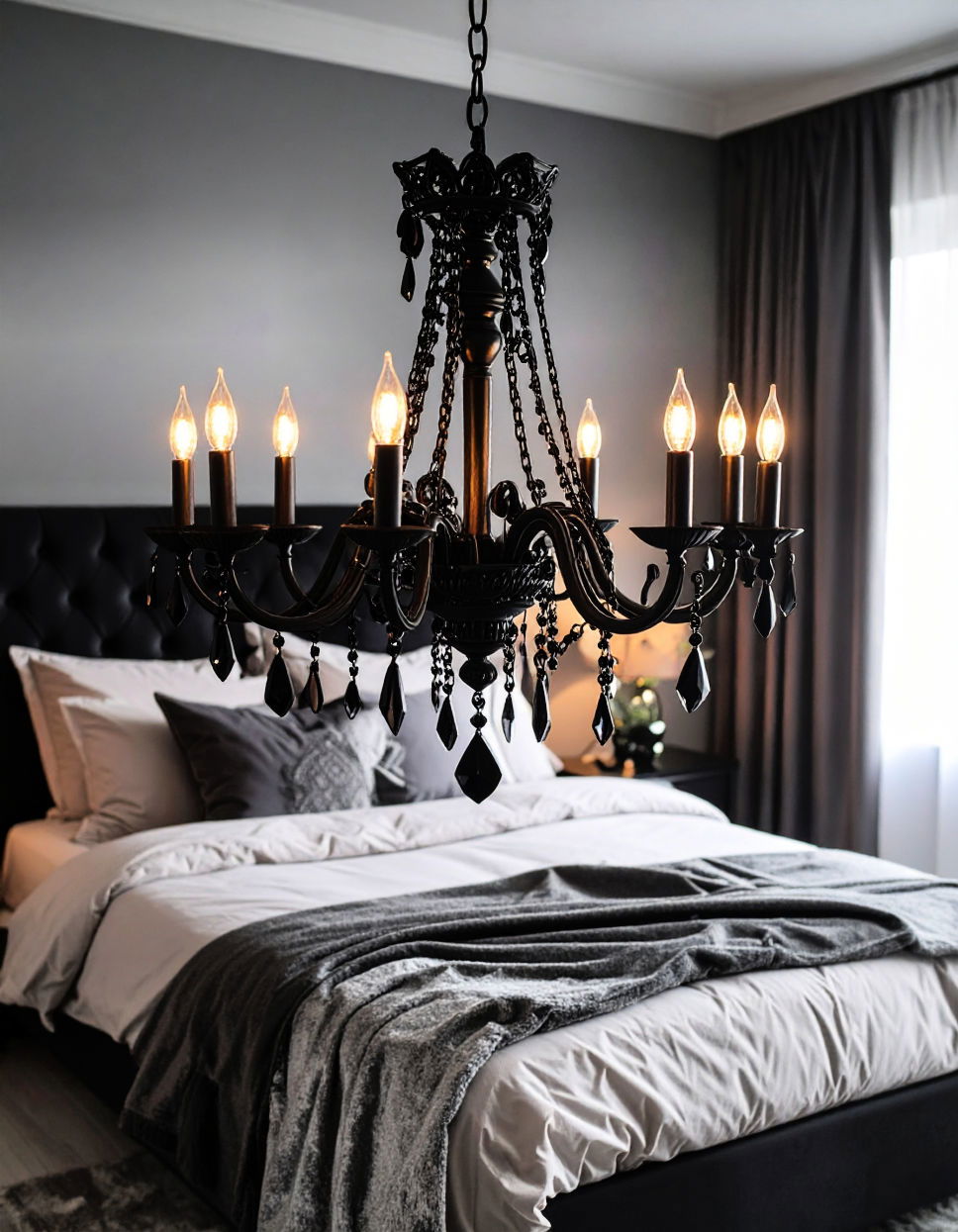 Gothic Chandeliers to Illuminate the Dark Vampire Bedroom Ideas