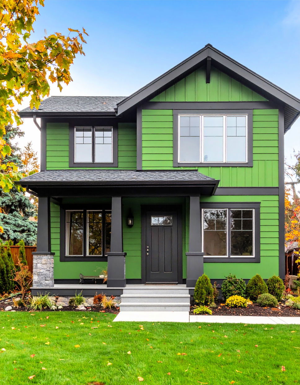 Grass Green with Black Trim for a Bold Look