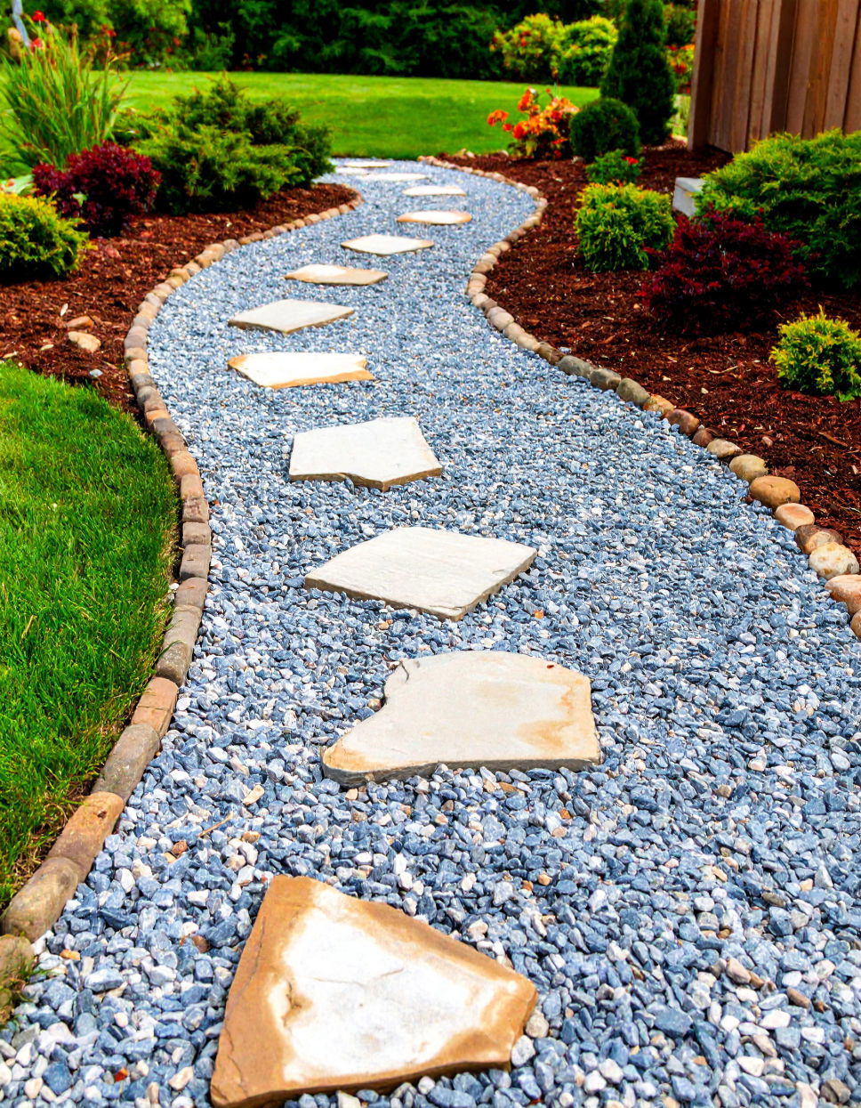 Gravel Walkway with Natural Stones