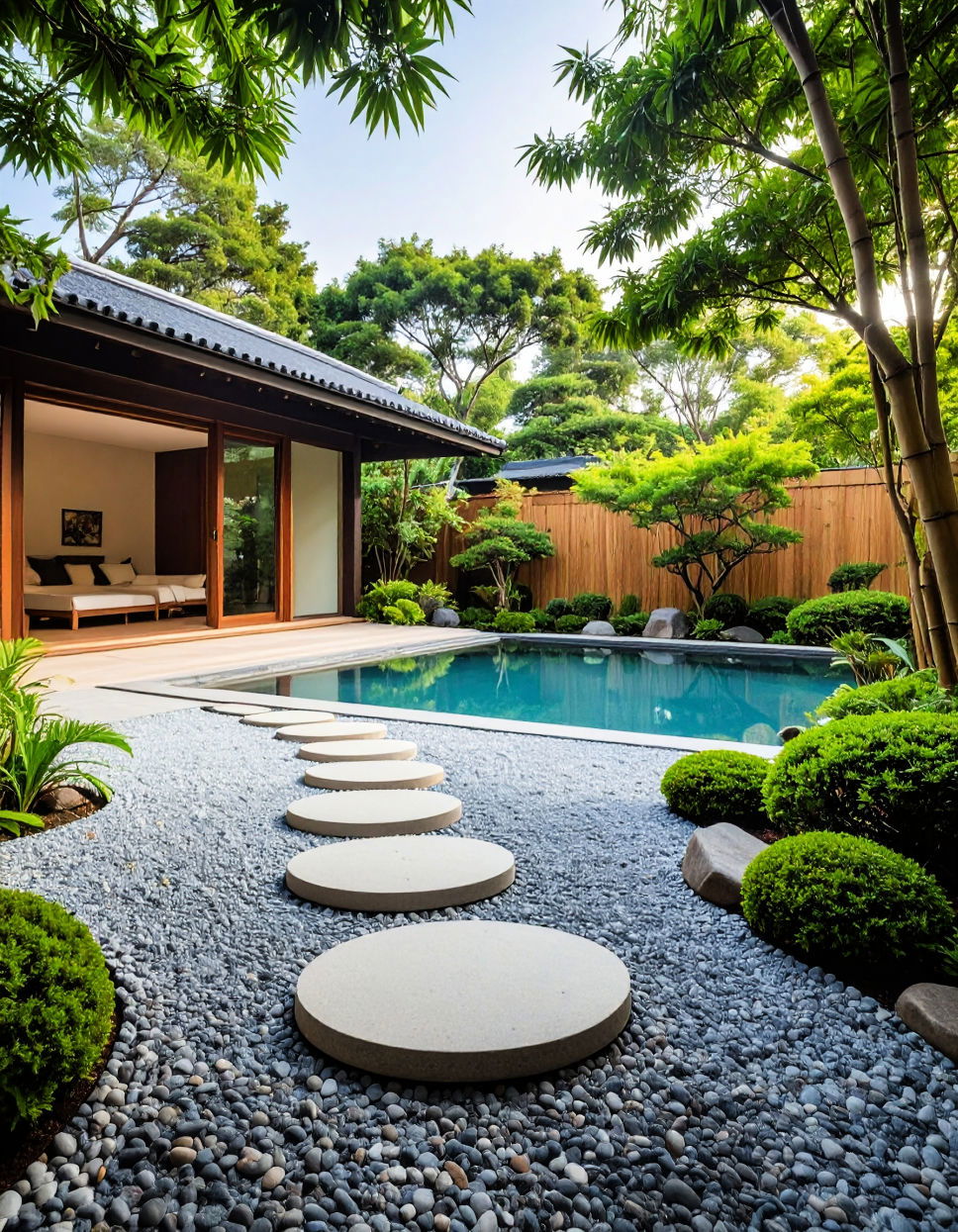 Gravel and Stepping Stones for a Zen Garden Feel